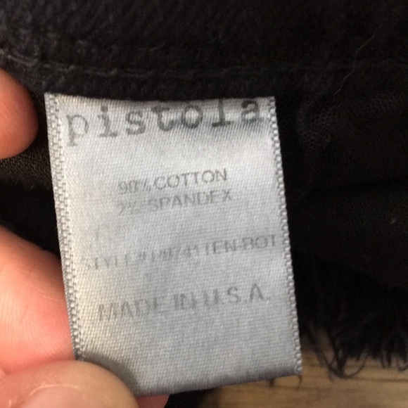 Pistola Black Fringe Straight Leg Jeans Womens 26 Dark Wash Cotton Denim - Picture 9 of 10